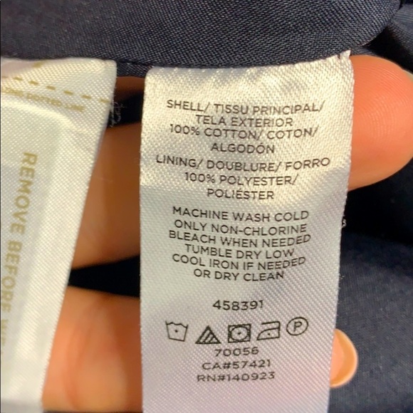 Loft 2 piece SET blazer + skirt twill navy striped fringe - Picture 7 of 16